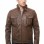 Men Distressed Brown Leather Jacket - Premium Vintage Cafe Racer Biker Motorcycle Coat Stand Collar Multi Pocket YKK Zip Tactical Outerwear