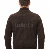 Men Brown Suede Bomber Jacket - Premium Classic MA1 Flight Aviator Coat Ribbed Knit Trim Quilted Wind Flap Sleek Soft Genuine Outerwear