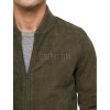 Men Olive Green Suede Bomber Jacket | Premium Khaki Aviator Flight Coat | Tailored Ribbed Trim & High-Density Quilted Storm Guard
