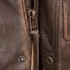 Men Distressed Brown Leather Jacket | Vintage Cowhide Tactical Utility Field Coat | Premium Multi Pocket Field Outerwear Quilted Shoulders