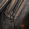 Men Distressed Charcoal Biker Jacket | Vintage Dark Brown Asymmetric Motorcycle Coat | Premium Quilted Shoulder Slanted Zipper Rider Shell