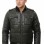 Men Black Leather Hooded Bomber Jacket | Insulated Urban Moto Puffer Coat | Premium Detachable Hood Ribbed Trim Pocketed Outerwear