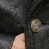 Men Black Leather Trench Coat | Vintage Double Breasted Long Military Jacket | Premium Officer Overcoat Classic Lapel Mid Length Parka Shell