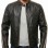 Men Black Leather Cafe Racer Jacket | Vintage Retro Striped Motorcycle Coat | Premium Distressed Lambskin Rider Side Buckle Biker Outerwear