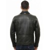 Men Black Leather Minimalist Jacket | Casual Turn Down Point Collar Moto Coat | Premium Supple Lambskin Single Zippered Chest Pocket Outerwear