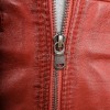 Men Red Leather Cafe Racer Jacket | Vintage Retro Striped Motorcycle Coat | Premium Ribbed Padded Shoulder Rider Side Tab Biker Armor