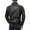 Men Black Leather Bomber Jacket | Classic Turn Down Point Collar MA1 Aviator | Premium Lambskin Ribbed Cuff Waistband Outerwear Flight Coat