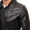 Men Black Leather Bomber Jacket | Classic Turn Down Point Collar MA1 Aviator | Premium Lambskin Ribbed Cuff Waistband Outerwear Flight Coat