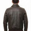 Men Dark Brown Leather Bomber Jacket | Classic Turn Down Point Collar MA1 Aviator | Premium Lambskin Ribbed Cuff Waistband Outerwear Flight Coat
