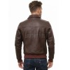 Men Maroon Leather Bomber Jacket | Classic Turn Down Point Collar MA1 Aviator | Premium Burgundy Lambskin Ribbed Cuff Outerwear Flight Coat