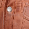 Men Tan Leather Shirt Jacket | Premium Cognac Genuine Lambskin Military Trucker | Classic Point Collar Button Up Tactical Highwayman Coat