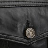 Men Black Leather Trucker Jacket | Premium Vintage Genuine Sheepskin Western Coat | Classic Turn Down Shirt Collar Button Up Denim Style Outerwear