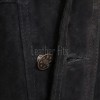 Men Black Suede Leather Trucker Jacket | Premium Genuine Goat Suede Western Shacket | Classic Turn Down Collar Button Up Slim Fit Outerwear