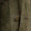 Men Olive Green Suede Trucker Jacket | Premium Genuine Khaki Army Moss Leather Shacket | Vintage Western Button Up Tailored Slim Fit Coat