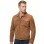 Men Tobacco Brown Suede Trucker Jacket | Premium Genuine Rust Copper Leather Western Outerwear | Vintage Button Up Fitted Luxury Shacket