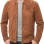 Men Harvest Ginger Suede Zipper Jacket | Premium Genuine Cinnamon Tan Leather Casual Blouson | Minimalist Western Clean Panels Harrington Slim Fit