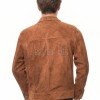 Men Harvest Ginger Suede Zipper Jacket | Premium Genuine Cinnamon Tan Leather Casual Blouson | Minimalist Western Clean Panels Harrington Slim Fit