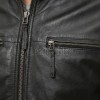 Men Black Leather Moto Racer Jacket | Premium Genuine Washed Lambskin Cafe Racer Biker Outerwear | Vintage Slim Fit Distressed Zipper Blouson