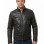 Men Black Leather Moto Racer Jacket | Premium Genuine Washed Lambskin Cafe Racer Biker Outerwear | Vintage Slim Fit Distressed Zipper Blouson