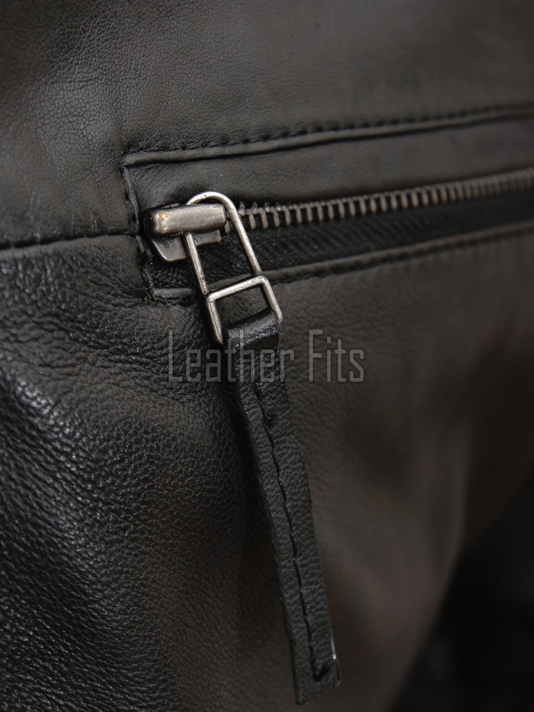 Men Black Leather Moto Racer Jacket | Premium Genuine Washed Lambskin Cafe Racer Biker Outerwear | Vintage Slim Fit Distressed Zipper Blouson
