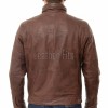 Men Biscuit Tan Leather Racer Jacket | Premium Genuine Soft Lambskin Cafe Biker Outerwear | Vintage Camel Beige Stand Collar Zip Slim Fit Blouson