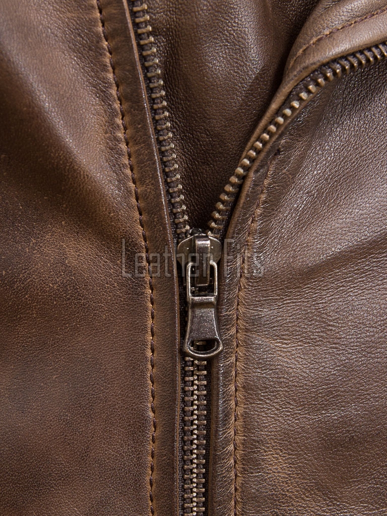Men Vintage Bronze Leather Biker Jacket | Premium Genuine Burnished Lambskin Double Rider | Diamond Quilted Shoulder Asymmetric Zipper Coat