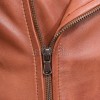 Men Apricot Tan Leather Biker Jacket | Premium Genuine Supple Lambskin Double Rider | Diamond Quilted Shoulder Asymmetric Zipper Retro Coat
