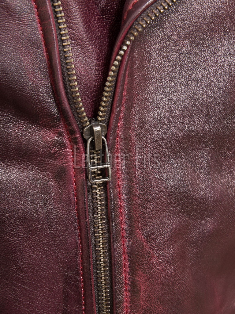 Men Burgundy Oxblood Leather Biker Jacket | Premium Genuine Lambskin Double Rider Moto | Diamond Quilted Shoulder Classic Flap Pocket Coat