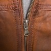 Men Vintage Whiskey Tan Leather Jacket | Premium Genuine Lambskin Cafe Racer Moto | Distressed Cognac Ribbed Sleeve Multi-Pocket Cruiser Coat