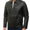 Men Vintage Whiskey Tan Leather Jacket | Premium Genuine Lambskin Cafe Racer Moto | Distressed Cognac Ribbed Sleeve Multi-Pocket Cruiser Coat