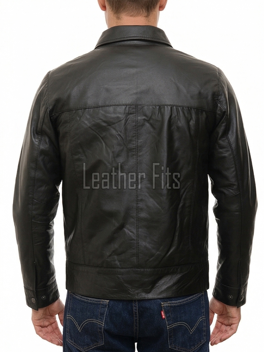 Men Vintage Whiskey Tan Leather Jacket | Premium Genuine Lambskin Cafe Racer Moto | Distressed Cognac Ribbed Sleeve Multi-Pocket Cruiser Coat