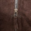 Men Espresso Brown Suede Leather Jacket | Premium Genuine Lambskin Suede Minimalist Bomber | Smart Casual Paneled Luxury Soft Velvet Coat