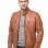 Men Cognac Copper Leather Moto Jacket | Premium Genuine Lambskin Quilted Biker | Smart Casual Vintage Russet Cafe Racer Segmented Urban Coat