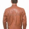 Men Cognac Copper Leather Moto Jacket | Premium Genuine Lambskin Quilted Biker | Smart Casual Vintage Russet Cafe Racer Segmented Urban Coat