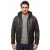 Men Black Leather Hooded Bomber Jacket | Premium Lambskin Casual Urban Hoodie | Modern Matte Onyx Paneled Streetwear Athleisure Blouson Coat