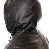 Men Black Leather Hooded Bomber Jacket | Premium Lambskin Casual Urban Hoodie | Modern Matte Onyx Paneled Streetwear Athleisure Blouson Coat