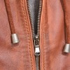 Men Cognac Brown Leather Hooded Bomber Jacket | Premium Lambskin Casual Winter Hoodie | Modern Ginger Tan Paneled Streetwear Athleisure Coat