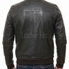 Men Black Leather Bomber Jacket | Premium Lambskin Soft Grain Casual Aviator | Modern Onyx Minimalist Ribbed Knit Streetwear Blouson Coat