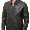 Men Dark Brown Leather Casual Jacket | Premium Lambskin Classic Shirt Collar Winter Coat | Modern Deep Espresso Minimalist Urban Field Blouson