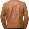Men Tan Leather Casual Jacket | Premium Lambskin Classic Shirt Collar Winter Coat | Modern Amber Honey Minimalist Urban Field Blouson