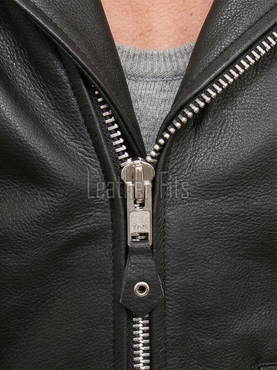 Men Black Leather Fringed Biker Jacket | Premium Cowhide Vintage Rocker Moto Coat | Modern Western Asymmetric Belted Rider Outerwear