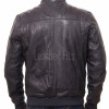 Men Dark Slate Blue Leather Bomber Jacket | Premium Lambskin Hybrid Dual Collar Aviator | Charcoal Navy Tactical Utility Arm Pocket Blouson