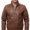 Men Cognac Brown Leather Bomber Jacket | Premium Lambskin Hybrid Dual Collar Aviator | Chestnut Tan Tactical Utility Arm Pocket Blouson