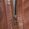 Men Cognac Brown Leather Bomber Jacket | Premium Lambskin Hybrid Dual Collar Aviator | Chestnut Tan Tactical Utility Arm Pocket Blouson