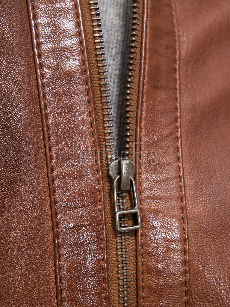Men Cognac Brown Leather Bomber Jacket | Premium Lambskin Hybrid Dual Collar Aviator | Chestnut Tan Tactical Utility Arm Pocket Blouson