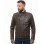 Men Dark Brown Leather Biker Jacket | Premium Distressed Waxed Cowhide Café Racer | Coffee Espresso Diamond Quilted Asymmetric Moto Blouson