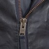 Men Midnight Navy Leather Biker Jacket | Premium Diamond Quilted Lambskin Café Racer | Ink Blue Asymmetric Luxury Moto Blouson