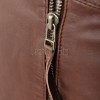 Men Walnut Brown Leather Racer Jacket | Premium Lambskin Minimalist Cafe Rider | Smooth Chestnut Tan Stand Collar Urban Blouson