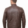 Men Cocoa Brown Leather Jacket | Premium Quilted Sheepskin Cafe Racer | Vintage Chestnut Earth Tone Moto Rider Zipper Blouson