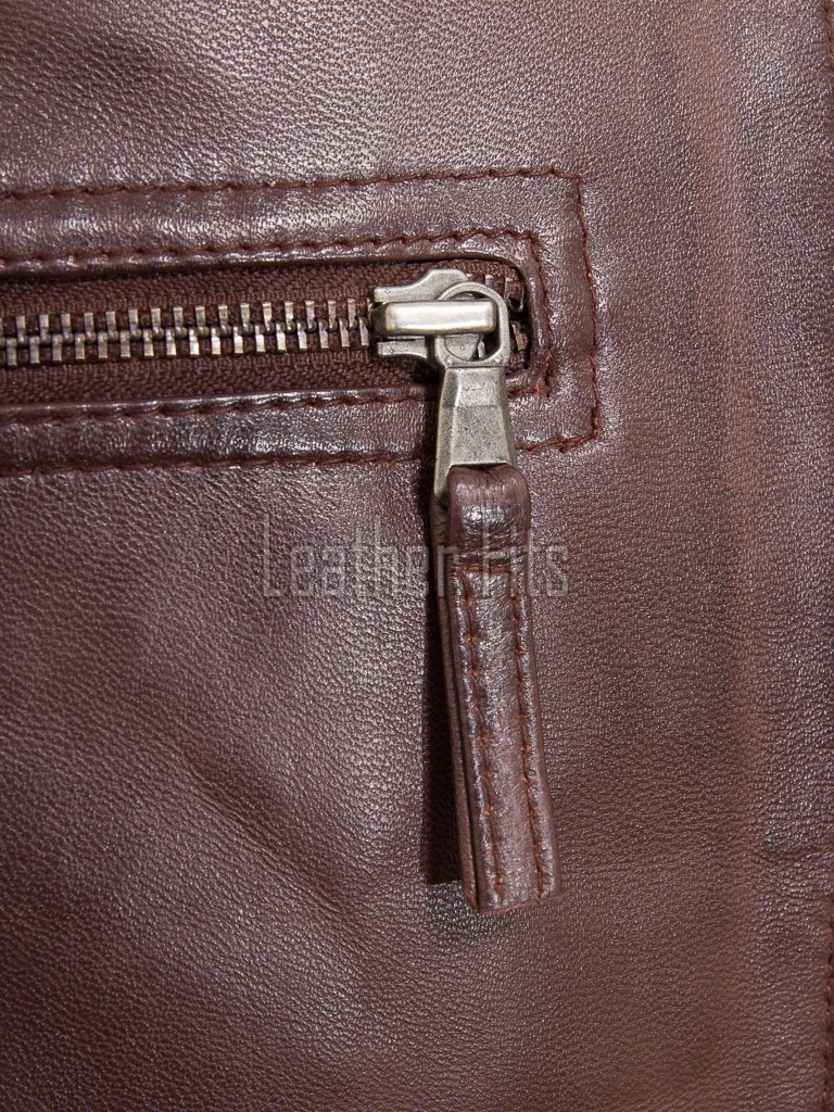 Men Cocoa Brown Leather Jacket | Premium Quilted Sheepskin Cafe Racer | Vintage Chestnut Earth Tone Moto Rider Zipper Blouson